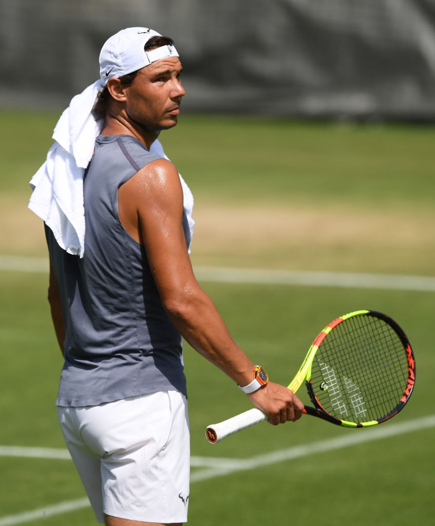 Rafael Nadal during practice session at Wimbledon 2019 photo (5