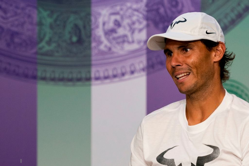 Rafael Nadal talks to the press after 2019 Wimbledon loss to Roger