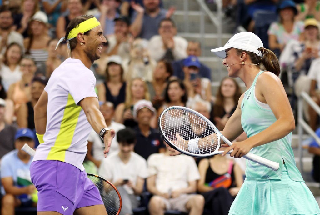 VIDEO Rafael Nadal and Iga Swiatek play mixed doubles in US Open