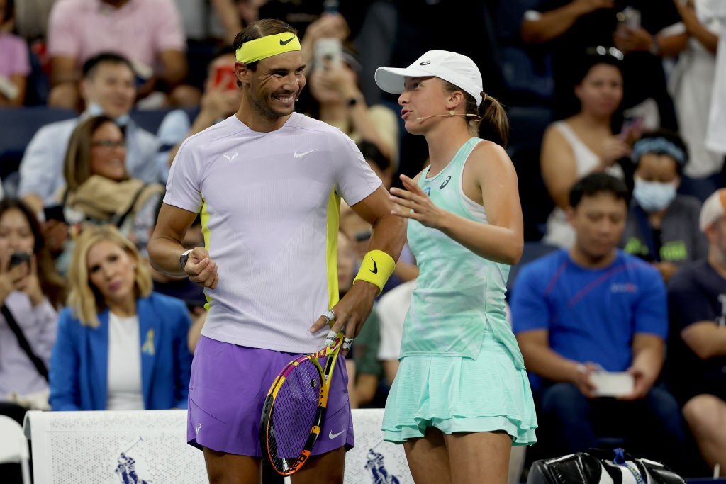 VIDEO Rafael Nadal and Iga Swiatek play mixed doubles in US Open